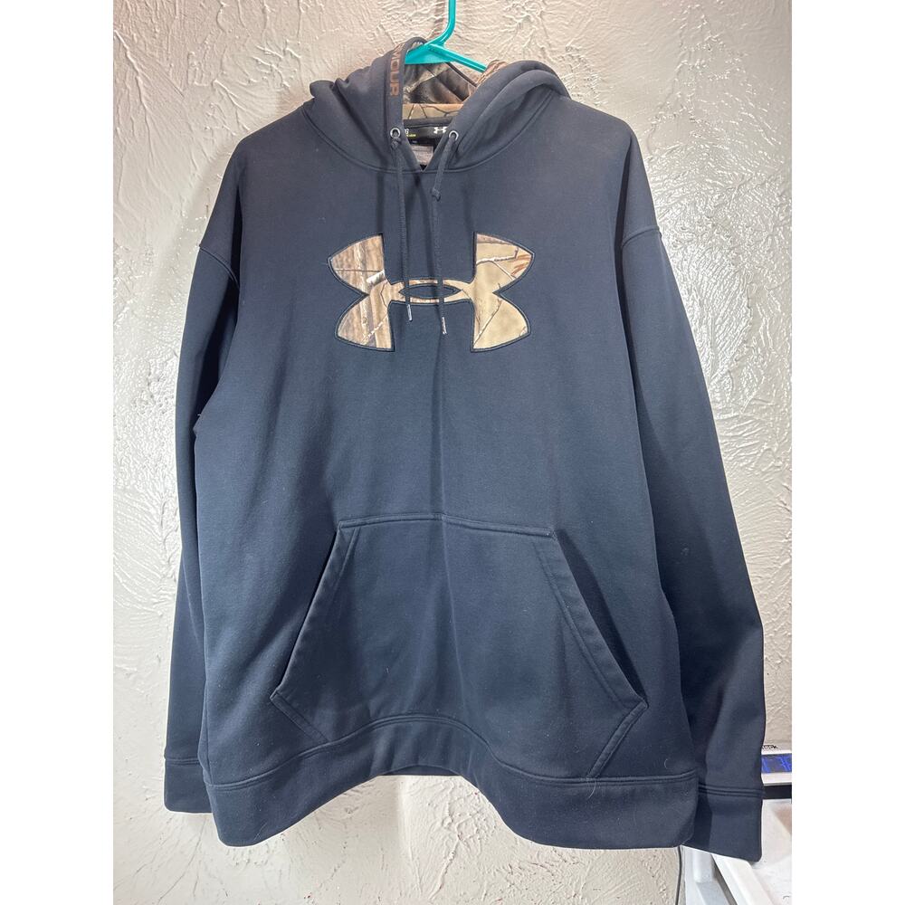 Under Armour Loose Camo Black Pullover Hoodie Mens Size‎ Large